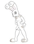  anthro balls bunnelby fur lagomorph looking_at_viewer male mammal nintendo nude penis pok&eacute;mon posexe rabbit rodent simple_background solo video_games white_background 