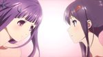  animated animated_gif blue_eyes incest kagurazaka_ranka kagurazaka_rinka kiss long_hair purple_eyes purple_hair short_hair sisters valkyrie_drive valkyrie_drive_-bhikkhuni- yuri 