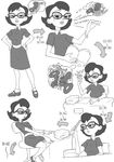  1girl artist_request blush eleanor_butterbean glasses lips monochrome teacher the_grim_adventures_of_billy_&amp;_mandy 