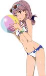  ball bikini breasts cleavage extraction eyewear_on_head highres holding holding_ball looking_at_viewer meigo_arisa navel purple_hair small_breasts solo sunglasses swimsuit to_aru_majutsu_no_index to_aru_majutsu_no_index:_endymion_no_kiseki transparent_background underboob vector_trace 