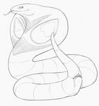  2015 animal_genitalia arbok cloaca dripping female feral forked_tongue monochrome nintendo pencil_(artwork) pok&eacute;mon pussy_juice reptile scalie simple_background sketch smile snake solo tongue tongue_out traditional_media_(artwork) video_games white_background yaroul 