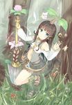  absurdres blush brown_hair commentary_request highres long_hair looking_at_viewer mandrake original plant_girl ruma_imaginary skirt smile solo very_long_hair 