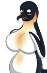  anthro avian beak big_breasts bird blush breasts female gloria_(happy_feet) happy_feet huge_breasts non-mammal_breast penguin simple_background white_background wide_hips 