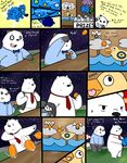  2015 anthro bear black_fur bow_tie clothing comic cute dialogue duo english_text fur graft_(artist) ice_bear male mammal multicolored_fur panda panda_(character) smile text two_tone_fur we_bare_bears white_fur 