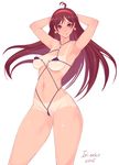  2015 ahoge areola_slip areolae armpits arms_behind_head arms_up artist_name between_labia bikini bikini_tan blush breasts brown_hair curvy disney earrings erect_nipples gravity_falls hairband iri-neko jewelry long_hair looking_at_viewer mabel_pines micro_bikini navel older partially_visible_vulva simple_background smile solo standing star_earrings stomach swimsuit tanline tongue tongue_out uncensored white_background wide_hips 
