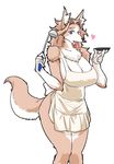  &lt;3 anthro apron big_breasts breasts canine clothed clothing huge_breasts kazuhiro kemono mammal skimpy 