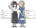  alternate_costume bag blonde_hair blue_eyes bow brown_eyes brown_hair dress flower hair_bow hair_flower hair_ornament handbag hat long_hair maribel_hearn multiple_girls pantyhose protected_link ribbon shirt short_hair skirt smile tokoroten_(hmmuk) touhou usami_renko white_legwear 