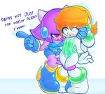  &lt;3 2015 anthro blush boots canine clothed clothing dialogue dog dragon duo english_text female footwear freedom_planet fur green_eyes hair loli mammal milla_basset one-piece_swimsuit open_mouth orange_hair pink_eyes purple_hair sash_lilac scalie simple_background swimsuit tentacles text video_games vincios white_background young 