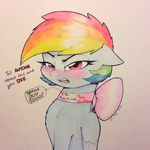  2015 captainpudgemuffin cute english_text equine female feral friendship_is_magic hi_res mammal my_little_pony pegasus pink_eyes rainbow_dash_(mlp) solo text traditional_media_(artwork) watercolor_(artwork) wings 