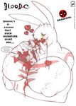  &lt;3 big_breasts blood blood-c blush breasts clothing crossgender crossover deadpool eating elder_bairn english_text female gore huge_breasts human lagomorph logo male mammal marvel monochrome rabbit smile spine text thumbs_up walter_sache yellow_eyes 