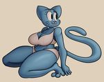  2015 anthro big_breasts bra breasts cat cleavage clothed clothing feline female mammal mature_female nicole_watterson panties solo the_amazing_world_of_gumball thingshappen underwear 