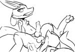  anal animal_genitalia animated balls bigger_version_at_the_source black_and_white canine canine_penis dacad duo erection looking_away lucario lying male male/male mammal monochrome nintendo on_front oral penis pok&eacute;mon reclining rimming riolu sex sheath spread_legs spreading video_games 