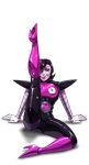  black_hair clothing hair high_heels leg_in_air machine male mettaton pinup pose robot shiny smile solo sparkles tight_clothing translucent undertale 
