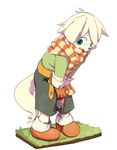  belt blush canine clothing covering covering_crotch cub dog footwear humiliation male mammal manmosu_marimo omorashi open_mouth scarf shirt shoes shorts solo standing tears urine wetting young 
