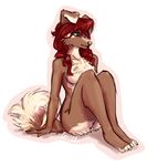  2015 alpha_channel anthro blue_eyes canine canned_(artist) chest_tuft cocosova_(character) dog featureless_breasts female fur hair mammal nude pinup pose red_hair sitting solo tan_fur tuft 