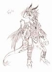  2009 anthro barefoot belt claws clothed clothing dragon fan_character feathers felic legendz loincloth male monochrome muscular scales scalie sketch solo tigerlilylucky toe_claws traditional_media_(artwork) translucent transparent_clothing wings 