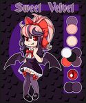  bat_pony bat_wings clothing dress fan_character female friendship_is_magic hair human humanized legwear mammal mary_janes model_sheet multicolored_hair my_little_pony red_eyes skirt smile socks solo sweet_velvet wings xwhitedreamsx 