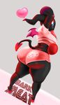  &lt;3 anthro big_breasts big_butt black_skin blue_eyes breasts butt chao clothing crystal english_text female looking_back shirt shorts solo sonic_(series) spade_tail tattoo text wings xopachi 