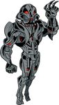  artist_request avengers avengers:_age_of_ultron claws glowing glowing_eyes looking_at_viewer marvel red_eyes robot simple_background ultron white_background 
