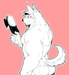  2015 anthro baker_(kokuhane) biceps canine clothed clothing dog kokuhane male mammal muscular muscular_male smile 