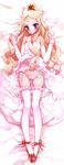  absurdres bangs bare_shoulders blonde_hair blue_eyes bow bow_panties choker crown dakimakura dress elbow_gloves flat_chest flower full_body garter_belt gloves hair_flower hair_ornament highres ingrid_(seiken_no_faeries) long_hair mini_crown ooyari_ashito panties parted_bangs pink_gloves pink_legwear pink_panties scan seiken_no_faeries side-tie_panties smile solo string_panties thighhighs underwear untied untied_panties 