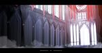  church english gothic_architecture lemonice letterboxed light_rays no_humans scenery touhou window 