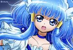  :o aoki_reika blue_eyes blue_hair choker close-up cokata cure_beauty hair_tubes head_wings long_hair magical_girl precure sidelocks smile_precure! solo twitter_username 