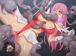  2girls bare_legs bare_shoulders breasts crying female forced game_cg huge_breasts jewelry legs leotard lick licking magical_girl monster multiple_girls night nipples numeko original pink_hair pussy pussy_juice restrained scared shiny_skin short_hair sideboob street sweat tears tentacle tongue tongue_out torn_clothes trembling 
