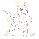 anthro breasts carvanha female looking_at_viewer nintendo nipples nude open_mouth pok&eacute;mon posexe pussy red_eyes simple_background smile solo video_games white_background 