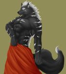  anthro canine captainjohkid colored flakjacket0204 male mammal muscular nude simple_background solo towel 