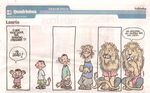  child comic cub feline human humor laerte_(artist) lion male mammal portuguese_text tagme text transformation young 