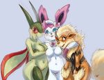  anthro arcanine blue_eyes canadianbacon canine eeveelution female flyhon mammal nintendo nude pok&eacute;mon pussy sylveon video_games 