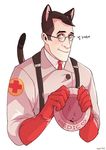  clothing eyewear glasses gloves hybrid japanese_text looking_at_viewer male medic smile team_fortress_2 text video_games 