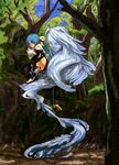  asymmetrical_wings blue_hair dizzy guilty_gear long_hair necro_(guilty_gear) ribbon shibasaki_shouji solo tail tail_ribbon thighhighs undine_(guilty_gear) wings 