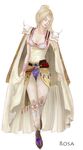  1girl belt blonde_hair cape earrings eyes_closed female final_fantasy final_fantasy_iv full_body hair_ornament jewelry leotard long_hair nano_(artist) pantyhose rosa_farrell shoulder_pads simple_background solo tiara white_background 