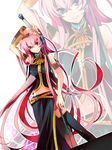  blue_eyes long_hair megurine_luka microphone microphone_stand mnk pink_hair skirt smile solo thighhighs very_long_hair vocaloid zoom_layer 