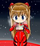  blue_eyes bowl chibi chopsticks cup_ramen eating food holding holding_bowl holding_chopsticks long_hair neon_genesis_evangelion noodles plugsuit snow solo souryuu_asuka_langley tanaka_rikimaru yakisoba 