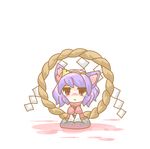  animal_ears bad_id bad_pixiv_id cat_ears chibi doromizu kemonomimi_mode rope shide shimenawa solo tears touhou yasaka_kanako 