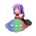  chibi ichimi nagae_iku o_o purple_hair riding short_hair solo touhou ufo 