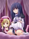  2girls bern blonde_hair dress frederica_bernkastel lambdadelta long_hair multiple_girls pink_dress short_hair tail umineko_no_naku_koro_ni 