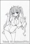  artist_name black_border border cleavage_cutout dress dungeon_ni_deai_wo_motomeru_no_wa_machigatteiru_darou_ka graphite_(medium) greyscale grid hestia_(danmachi) long_hair monochrome nightmare77zx rei_no_himo ribbon solo traditional_media twintails white_dress 