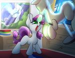  2015 equine female friendship_is_magic glowing green_eyes horn levitation madacon magic mammal mannequin my_little_pony rarity_(mlp) solo sweetie_belle_(mlp) unicorn 