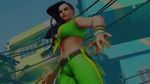  3d animated animated_gif ass asymmetrical_hair black_hair brazilian breasts cleavage cornrows front-tie_top large_breasts laura_(street_fighter) laura_matsuda lipstick makeup midriff navel street_fighter street_fighter_v 
