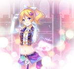  anchor_hair_ornament ayase_eli blonde_hair blue_eyes dancing_stars_on_me! elbow_gloves ghost gloves hair_ornament love_live! love_live!_school_idol_project navel ponytail shinia smile solo white_gloves 