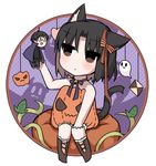  animal_ears black_hair cat_ears cat_tail chibi halloween kara_no_kyoukai kemonomimi_mode kokutou_mikiya ohitashi_netsurou ryougi_shiki short_hair sitting tail 