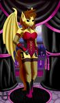  2015 all_female anthro bat_pony bat_wings boots breasts cleavage clothed clothing curtains equine fan_character female fishnet footwear friendship_is_magic gloves graveyard inside lace legwear mammal moon my_little_pony quakehoof stockings vampire window wings 