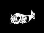  eye_patch eyewear female fish marine monochrome solo undertale undyne 