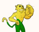  biceps feline flexing fur ginga green_fur growth hyper hyper_muscles jaguar male mammal muscle_growth muscular pecs ripped-saurian solo standing yellow_fur 