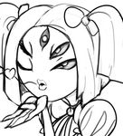  arachnid arthropod blowing_kiss female lips monochrome muffet multiple_eyes pigtails solo spider undertale unknown_artist 