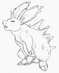  animal_genitalia balls erection feral looking_at_viewer male mammal monochrome nidoran nidoran♂ nintendo open_mouth pencil_(artwork) penis pok&eacute;mon simple_background solo traditional_media_(artwork) video_games white_background yaroul 